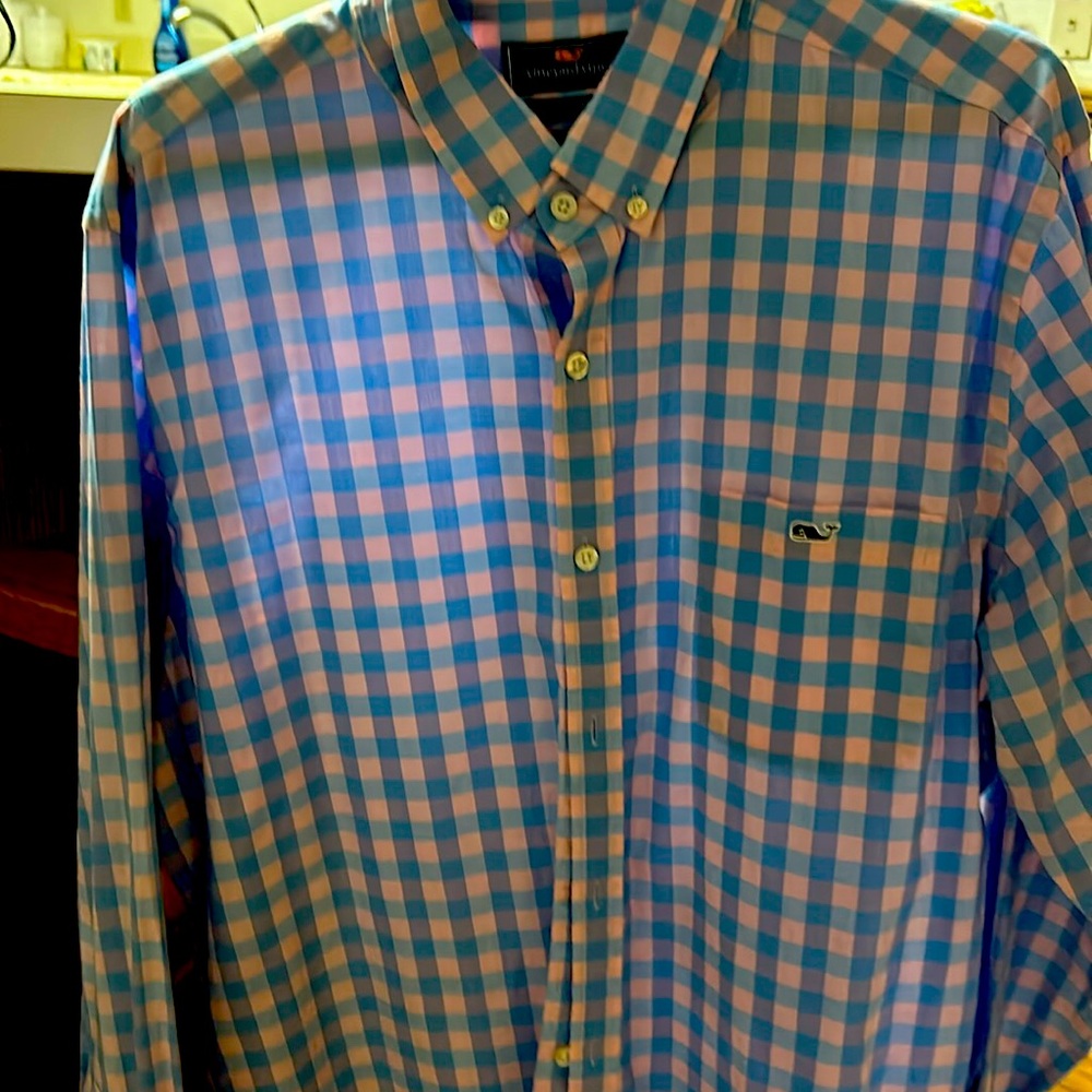 Long sleeve button down shirt.